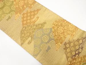 山並に花唐草模様織り出し　袋帯